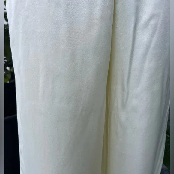 Zara Flared Silky Pants in Ivory/ Off- white/ Cream Color, M - Picture 11 of 12